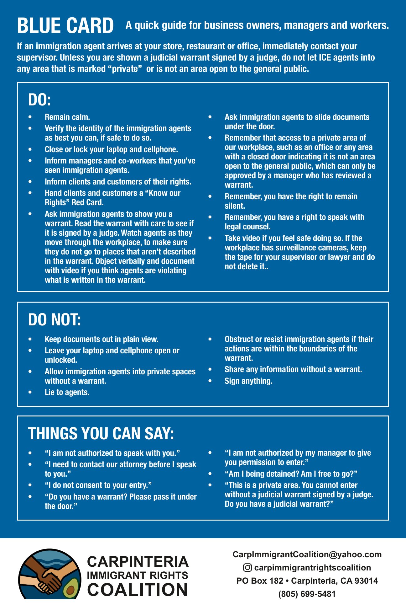Blue Card — English