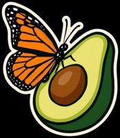 CIRC car magnet — monarch butterfly and avocado