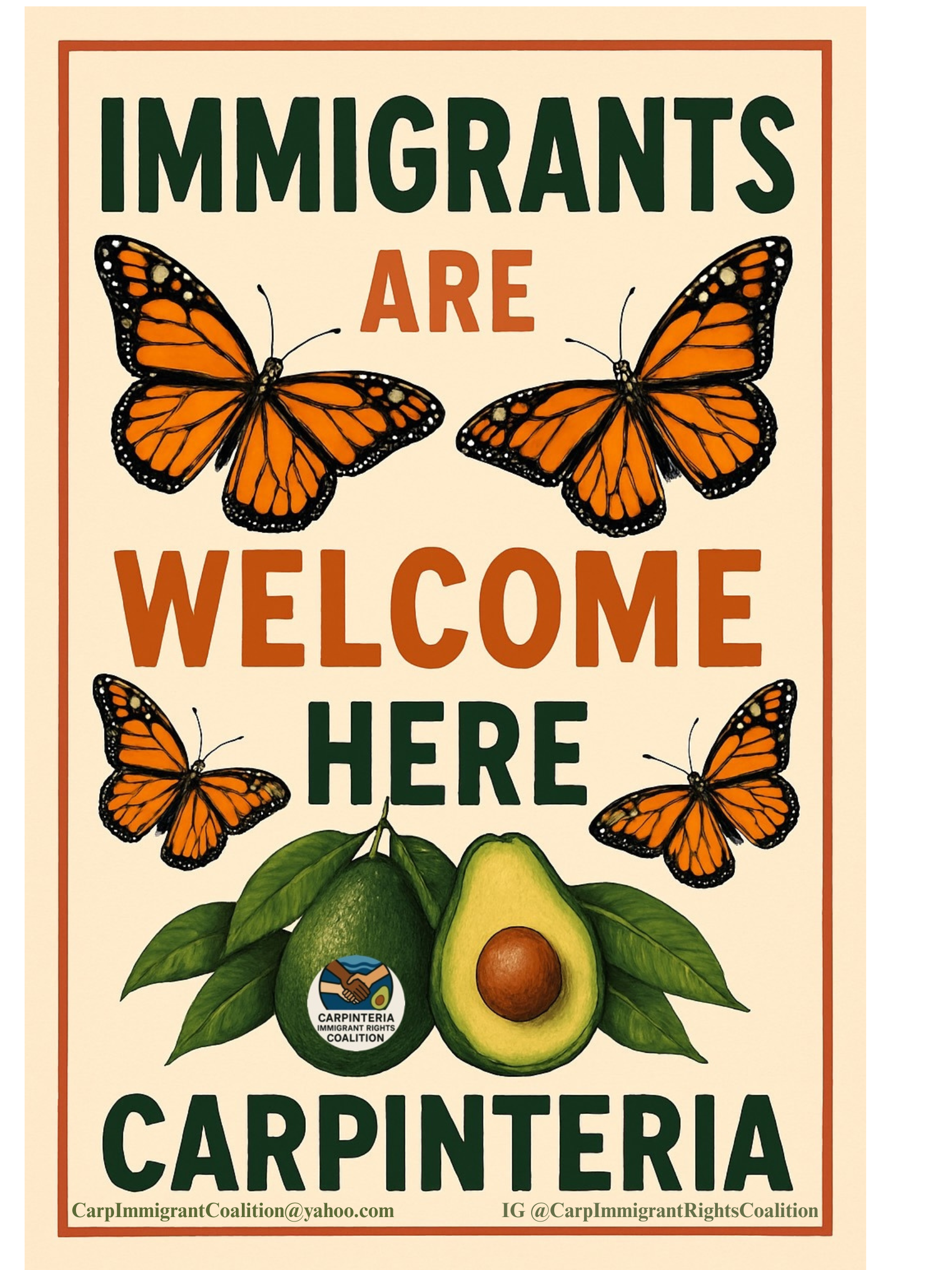 Immigrants Are Welcome Here poster