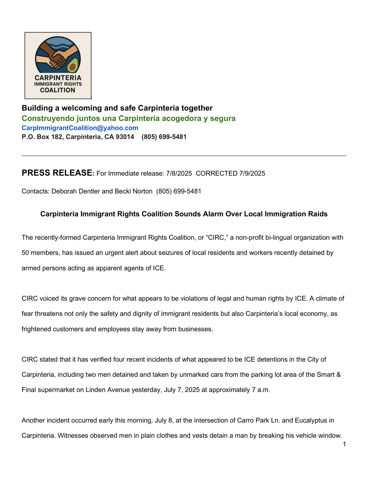 Press Release 1 cover